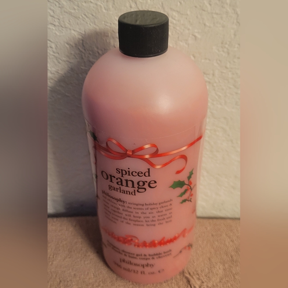 Philosophy Spiced Orange Garland Shampoo Shower Gel Bubble Bath 32 oz - Picture 4 of 7